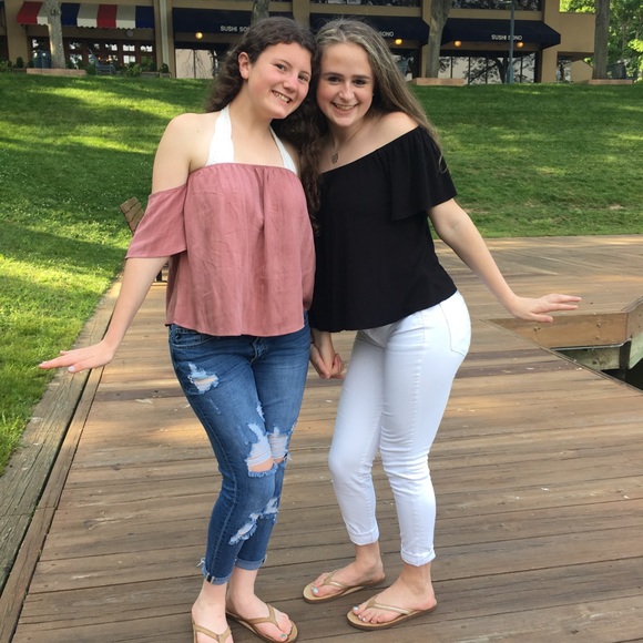 Pink off the shoulder top - Picture 1 of 2